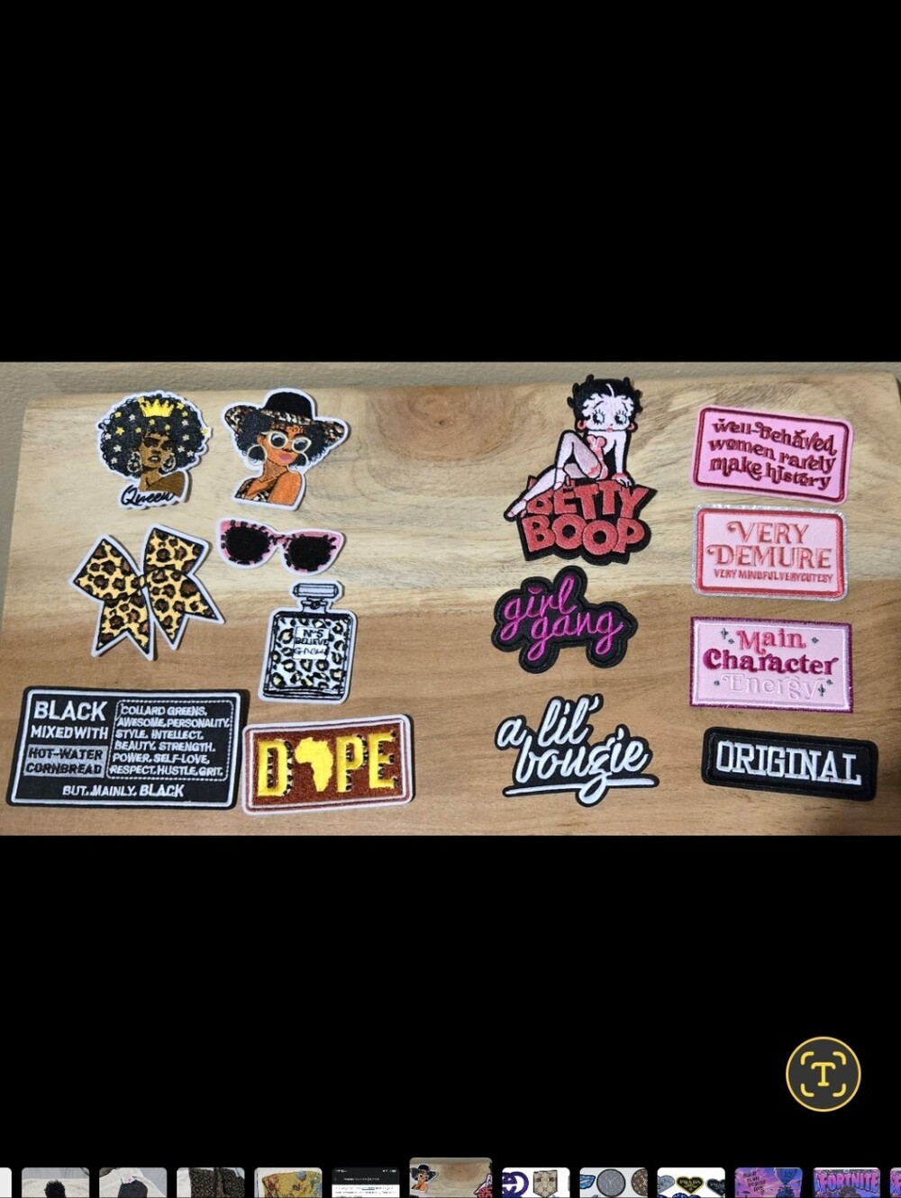 Vareity Set of Iron-on Patches - Betty Boop Pink "Girl Gang"